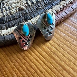 Turquoise and Silver Tribal Earrings